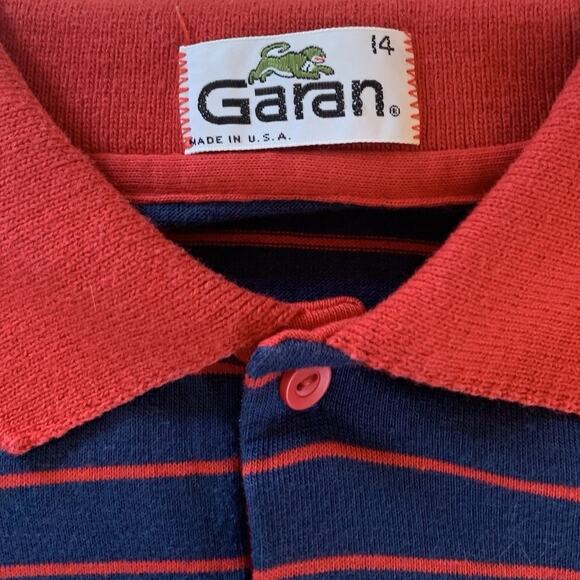 Lot of 2 Vintage Boy’s Rob Roy & Garan Long Sleeve Striped Polo Shirts Sz 14 - Picture 8 of 13